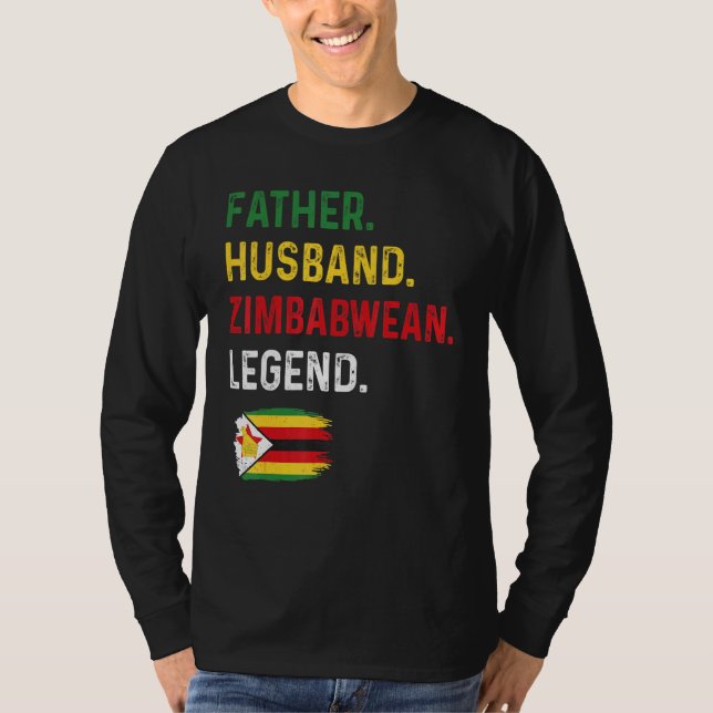 Father Husband Zimbabwean Legend Proud Dad Zimbabw T Shirt (Framsida)
