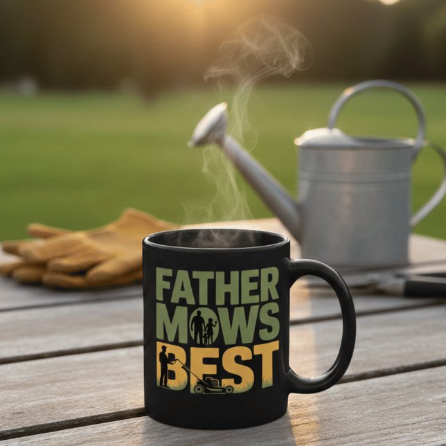Father Mows Best Funny Gardening Dad  Mug Gift Mugg (Skapare uppladdad)