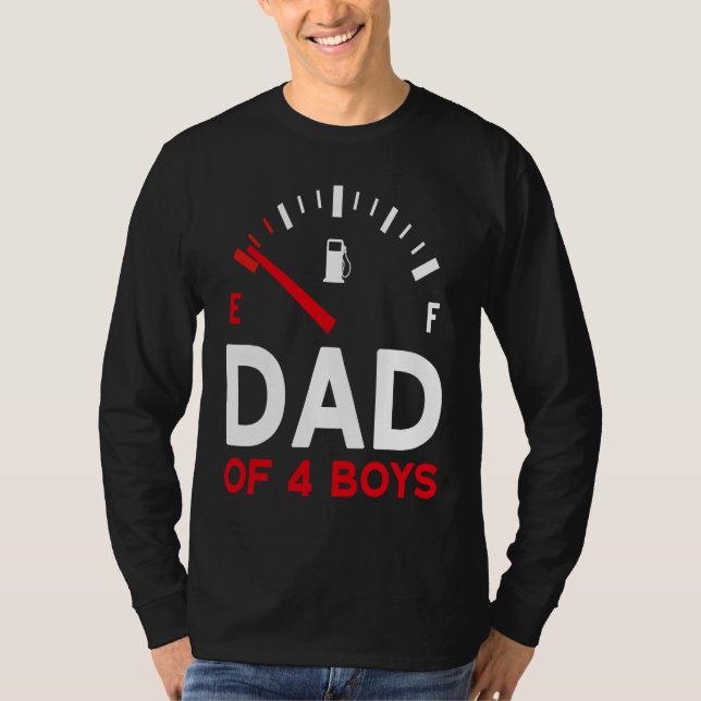 Father of 4 Boys Father's Day Dad T Shirt (Framsida)