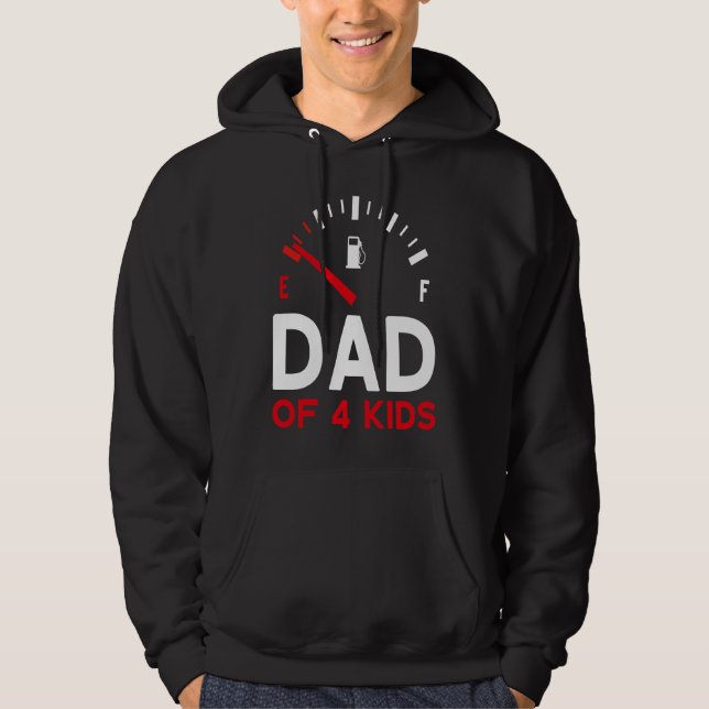Father of 4 children Father's Day Dad Hoodie (Framsida)