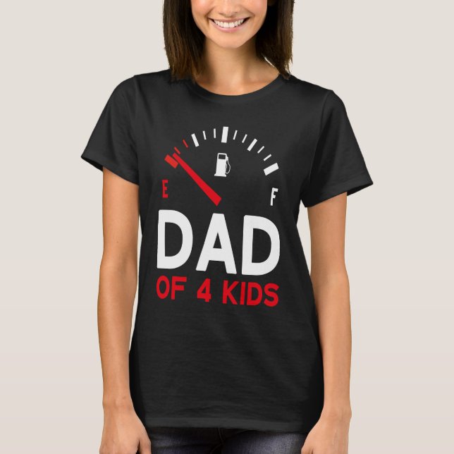 Father of 4 children Father's Day Dad T Shirt (Framsida)