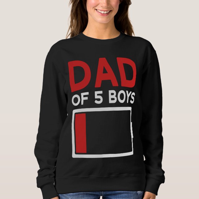 Father of 5 Boys Father's Day Papa T Shirt (Framsida)