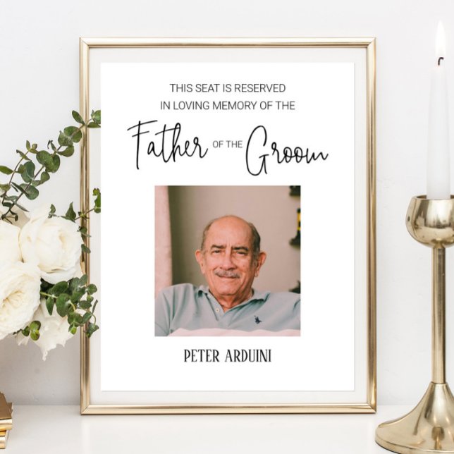 Father of the Groom Reserved Seat Wedding Memorial Poster (Skapare uppladdad)