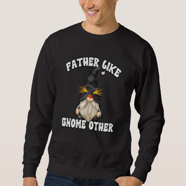 Father Quote For Men And Gnome Cute Penguin Dad Lång Ärmad Tröja (Framsida)