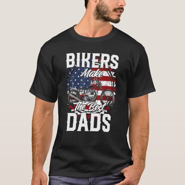 Father s Day Biker Custom Chopper T Shirt (Framsida)