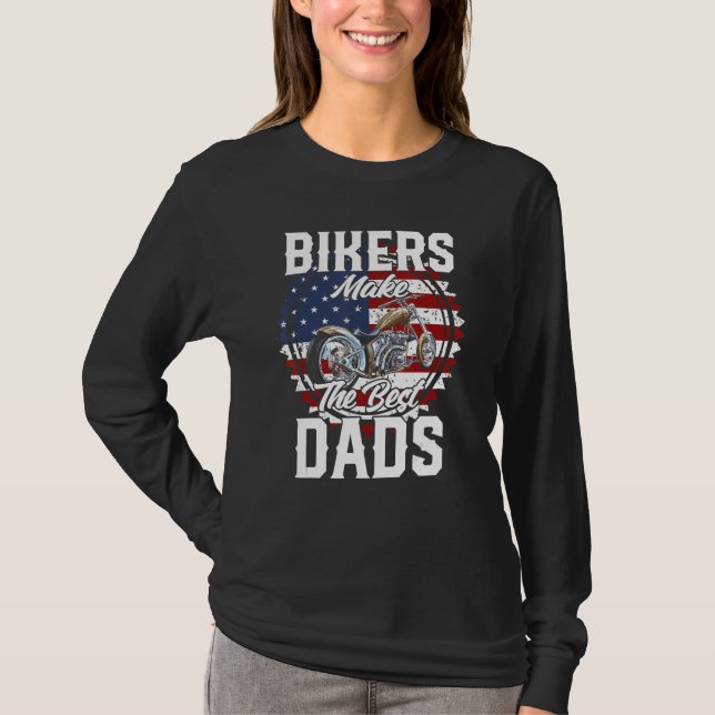 Father s Day Biker Gold Hardtail Custom Chopper T Shirt (Framsida)