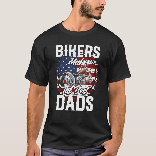 Father s Day Biker Gold Hardtail Custom Chopper T Shirt (Framsida)