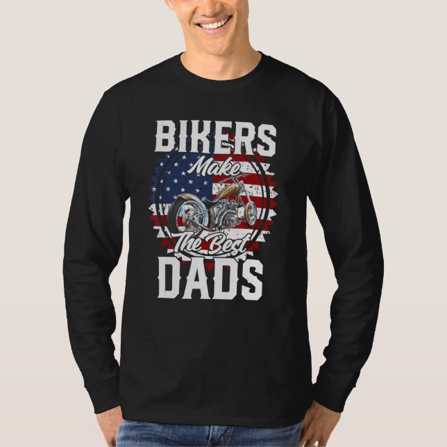 Father s Day Biker Gold Hardtail Custom Chopper T Shirt (Framsida)
