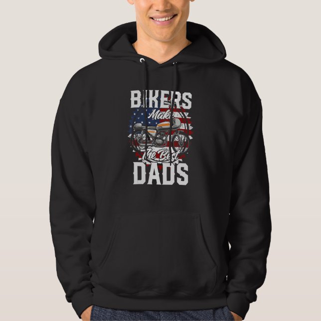 Father s Day Biker Old School Cafe Racing Motorcyc Hoodie (Framsida)