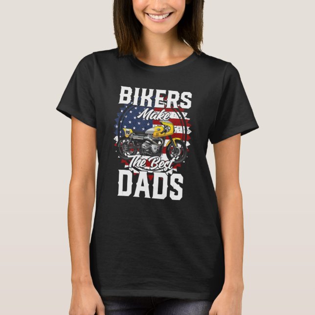Father s Day Biker OldSchool Racing Motorcycle T Shirt (Framsida)