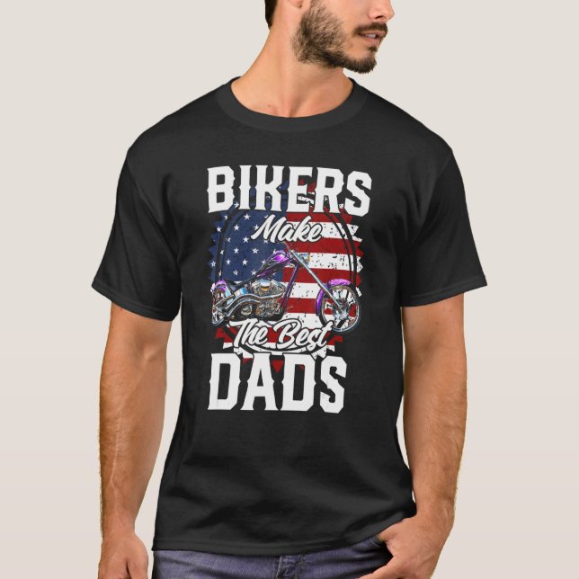 Father s Day Biker Purple Chopper Motorcycle T Shirt (Framsida)