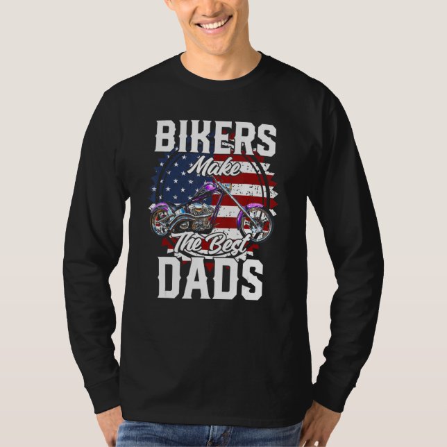 Father s Day Biker Purple Chopper Motorcycle T Shirt (Framsida)