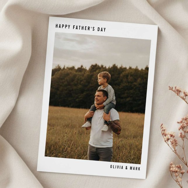 Father’s Day Custom Photo Collage Modern Simple Julkort (Skapare uppladdad)