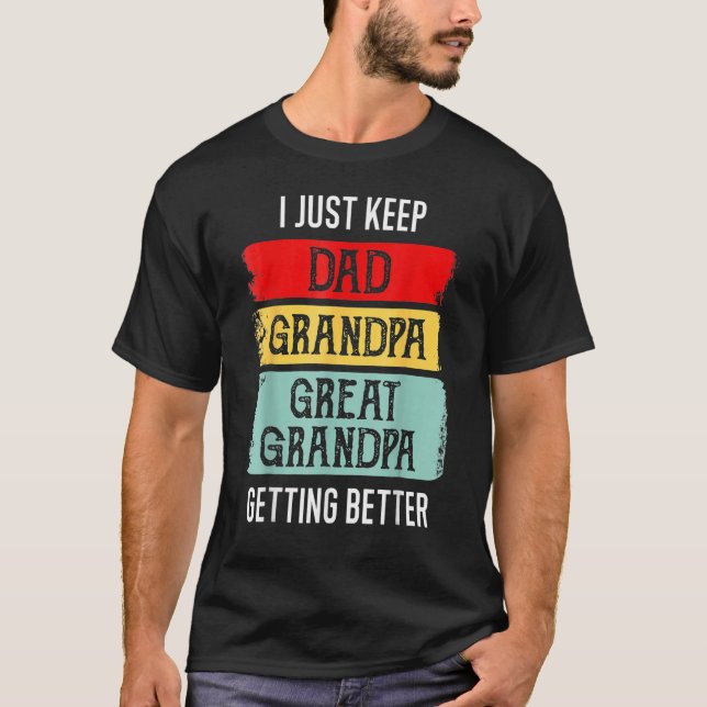 Father s Day Granddad Papa Dad Great Grandpa Retro T Shirt (Framsida)