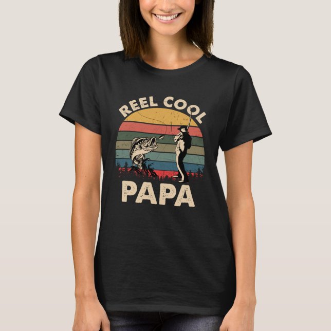 Father s Day  Papa Fishing Reel Cool Papa Fisherma T Shirt (Framsida)
