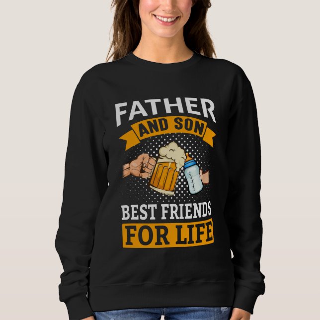 Father & Son Best Friends For Life  Drinking Milk  T Shirt (Framsida)