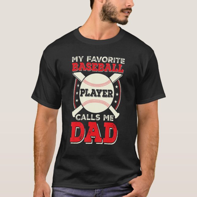 Father Son Daughter Proud Daddy Baseball Favorite  T Shirt (Framsida)