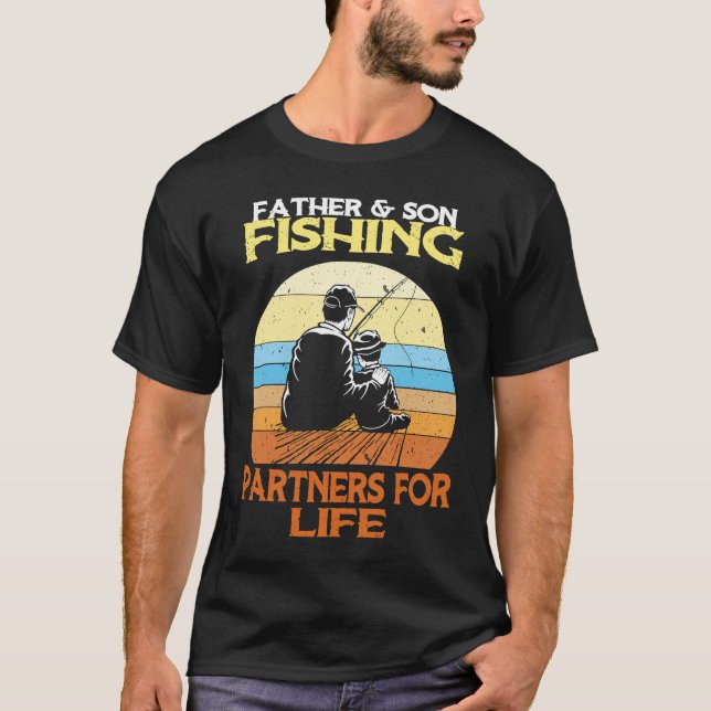 Father Son Fishing Partners For Life Retro Matchin T Shirt (Framsida)