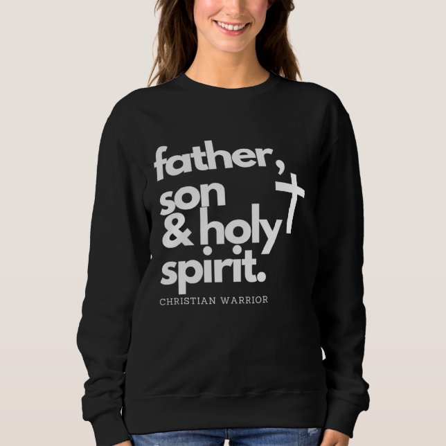 Father, Son & Holy Spirit Warrior Jesus Cross T-Sh T Shirt (Framsida)