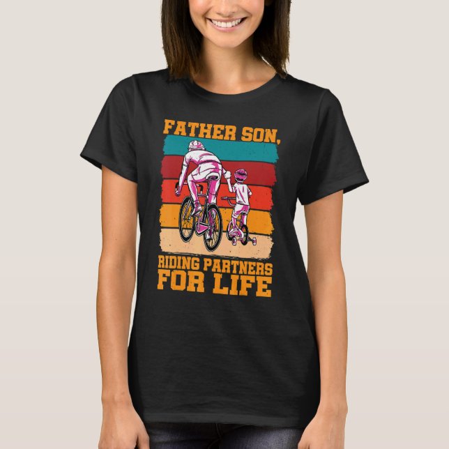 Father Son  Riding Partners For Life T Shirt (Framsida)