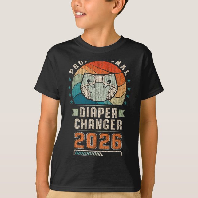 Father To Be Future Daddy, Expecting Dad 2026 Diap T Shirt (Framsida)