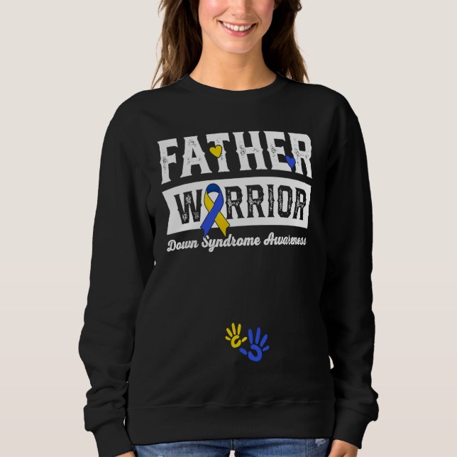 Father Warrior Down Syndrome Awareness Family  1 T Shirt (Framsida)