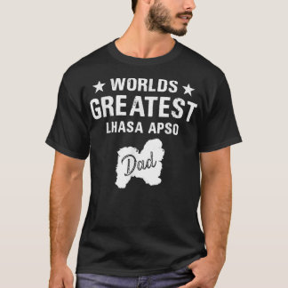 Father Worlds Greatest Lhasa Apso Dog Dad Paw Cute T Shirt