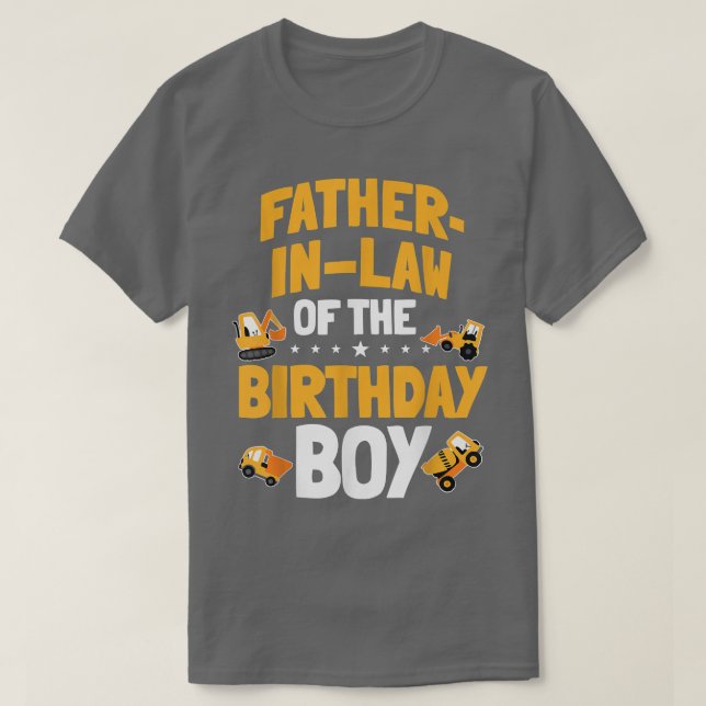 FatherInLaw of the Birthday Boy Construction Worke T Shirt (Design framsida)