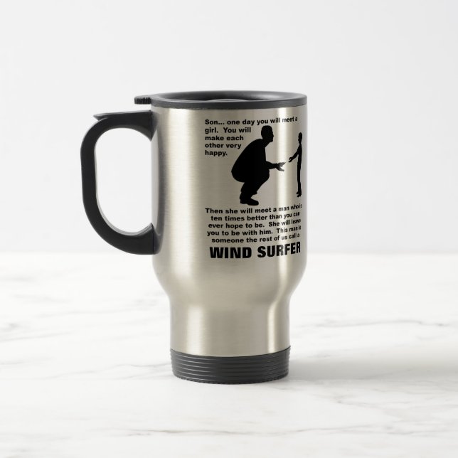 Fatherly Advice Vind Surfer Funny Mug Resemugg (Vänster)