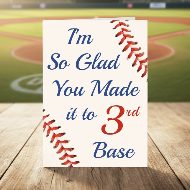 Father's Day Baseball 3rd Base Funny Sports Kort (Skapare uppladdad)