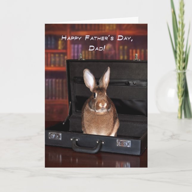 Father's Day Bunny in a Briefcase Kort (Framsida)