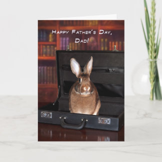 Father's Day Bunny in a Briefcase Kort
