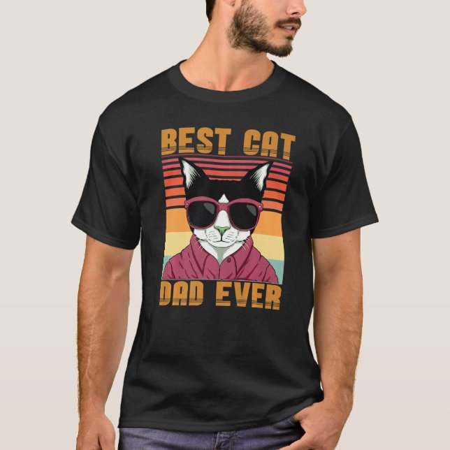 Father's Day Cat Daddy Best Cat Dad Ever   T Shirt (Framsida)