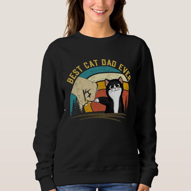 Father's Day Cat daddy Meowy Best Cat Dad Ever T Shirt (Framsida)