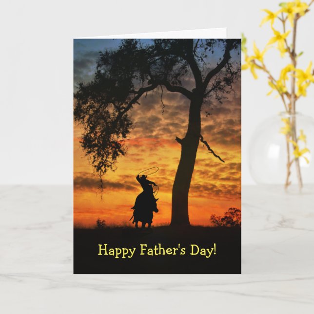 Father's Day Country Western Happy Trails Kort (Gul blomma)