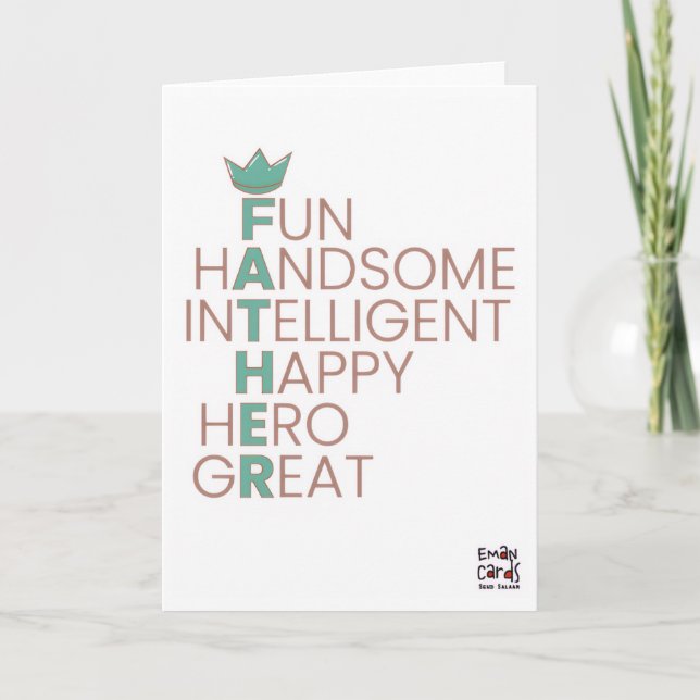 Father's Day - Crossword Design Kort (Framsida)