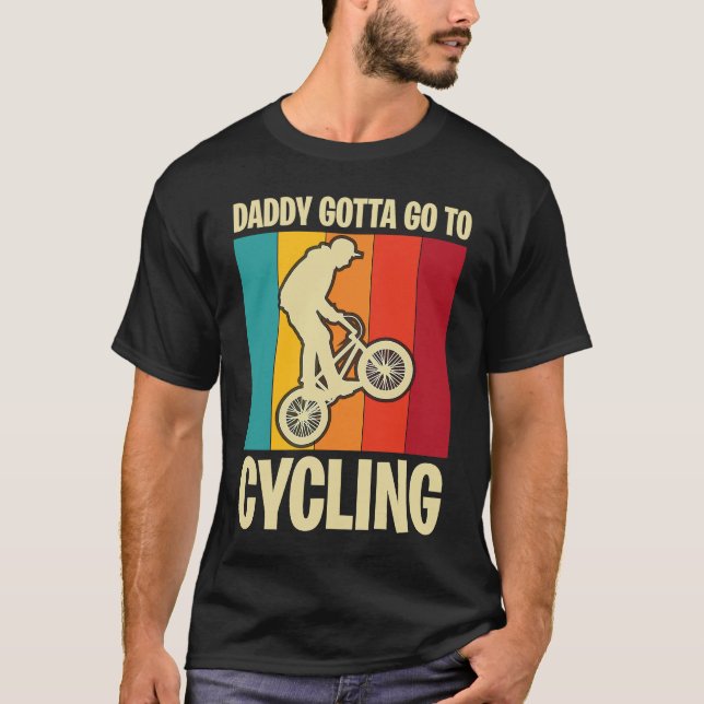 Father's Day  Cycling and Biking Dad 3 T Shirt (Framsida)