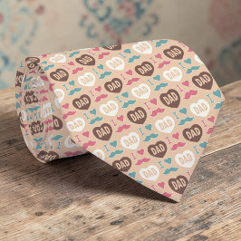 Father's Day Dad Pattern Necktie Tie Slips