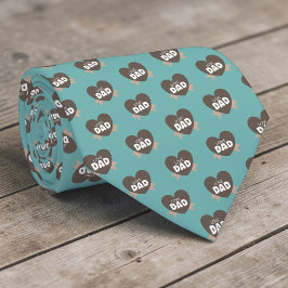 Father's Day Dad Pattern Necktie Tie Slips