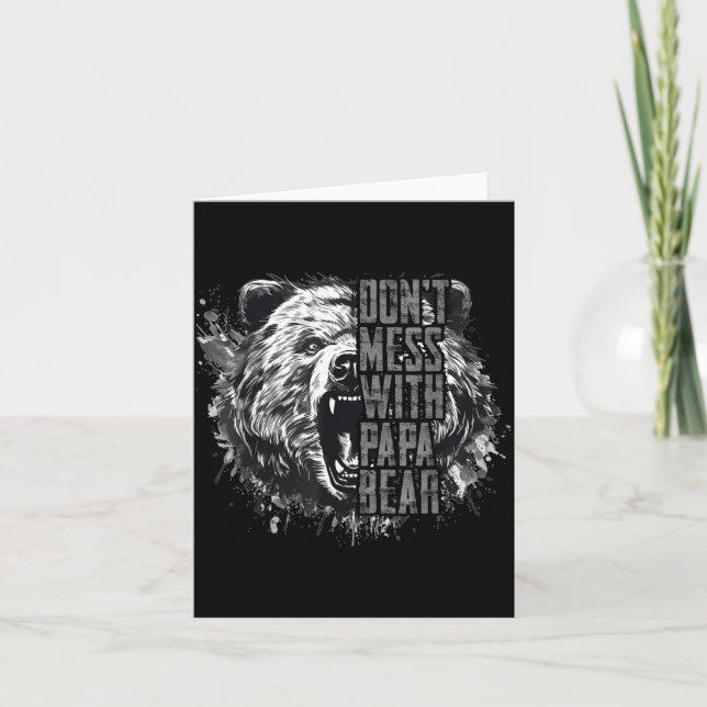 Father's Day Don't Mess With Papa Bear  Kort (Framsida)