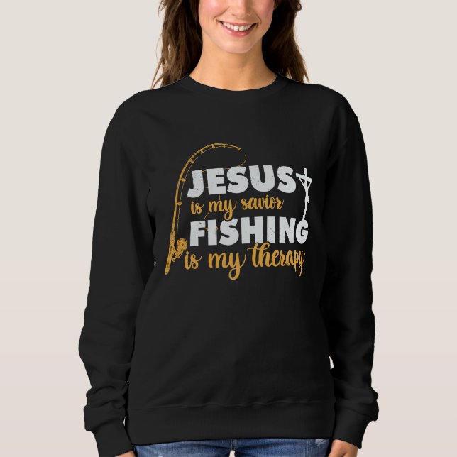 Father's Day Fishing Jesus is My Savior T Shirt (Framsida)