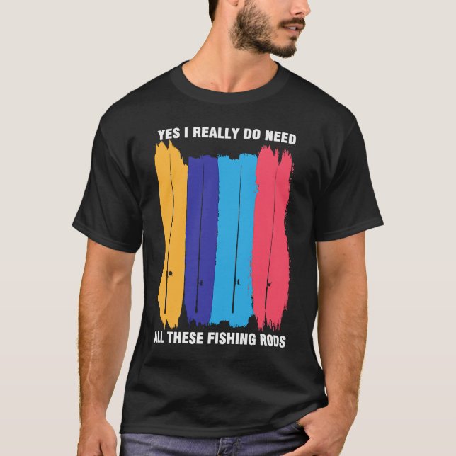 Father's Day Fishing Rods Fisherman Angler T Shirt (Framsida)