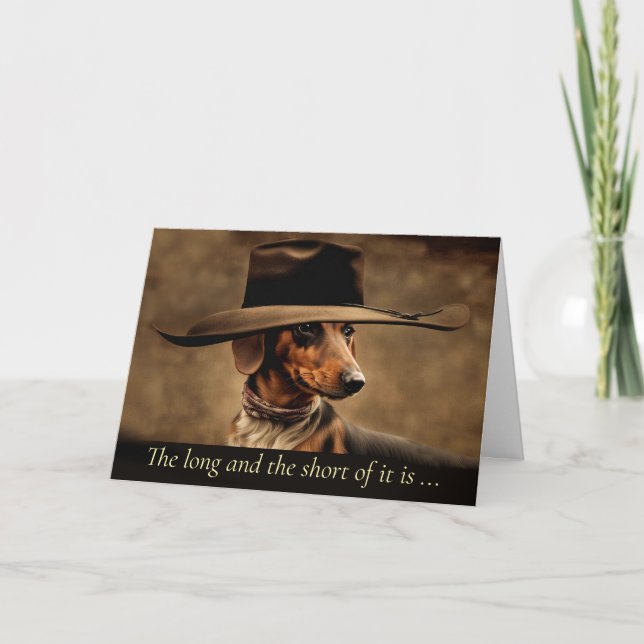 Fathers Day From Dog Cute Dachshund Hat Kort (Framsida)