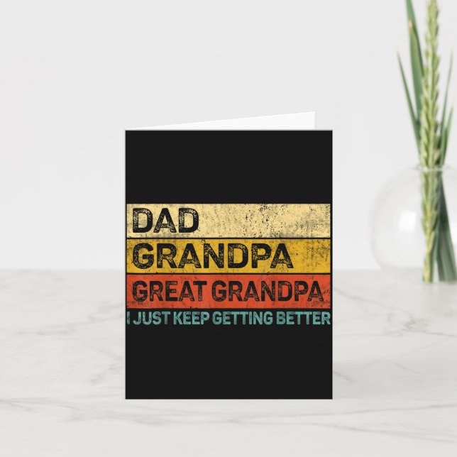 Fathers Day Gift From Grandkids Dad Grandpa Great  Kort (Framsida)