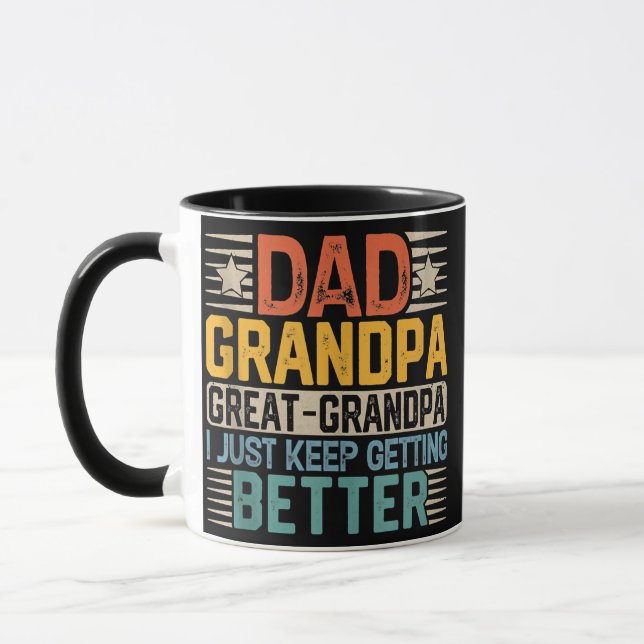Fathers Day Gift from Grandkids Dad Grandpa Great Mugg (Vänster)