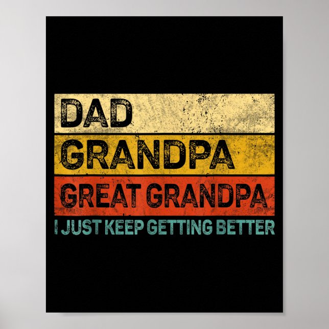 Fathers Day Gift From Grandkids Dad Grandpa Great  Poster (Framsidan)