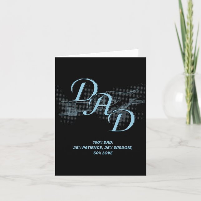Father's Day Gift – Patience Wisdom Love Dad Quote Kort (Framsida)