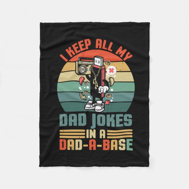 Father's Day I Keep All My Daddy Jokes Fleecefilt (Framsidan)
