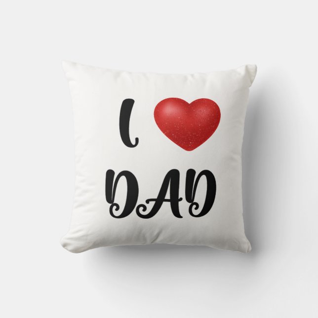 Father's Day I Love Dad Heart Explosion Gift  Kudde (Framsida)