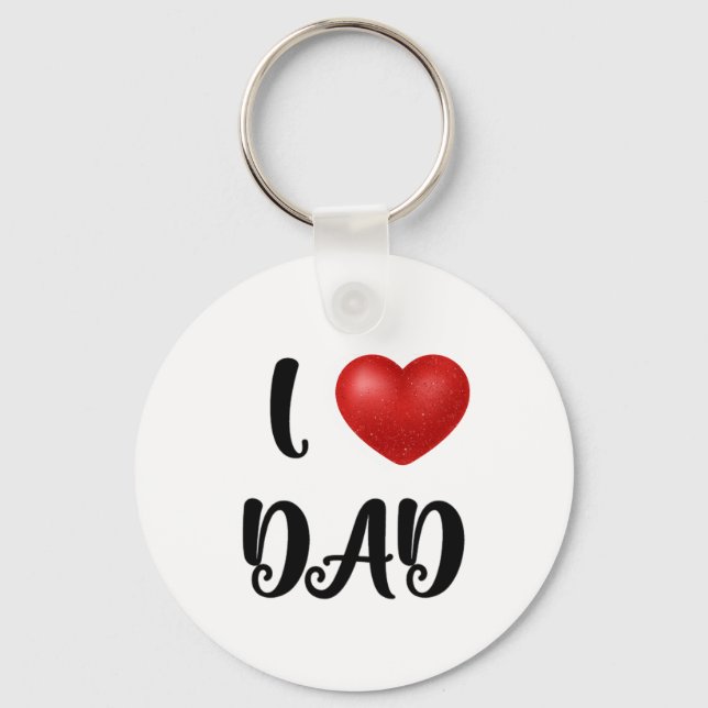 Father's Day I Love Dad Heart Explosion Gift  Nyckelring (Framsida)